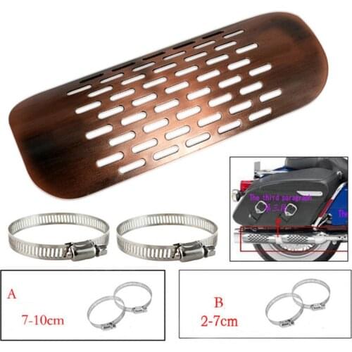 Universal Motorcycle Exhaust Muffler Pipe Heat Shield Cover Brown Curved Protector Guard Accesspries Fit For Harley Honda Yamaha