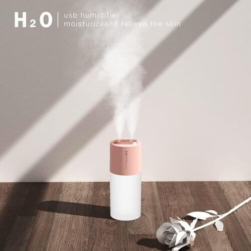 Portable 400mL Double Nozzle Air Humidifier Aroma Essential Oil Diffuser USB Home Fragrance Diffuser Bedroom With Night Light