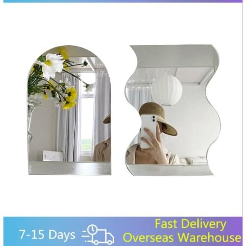 Ins Hot Sale Wavy Makeup Beauty Mirror Acrylic Mirror Sheet Irregular Edge Desktop Mirror for Makeup Decorative Craft Projects