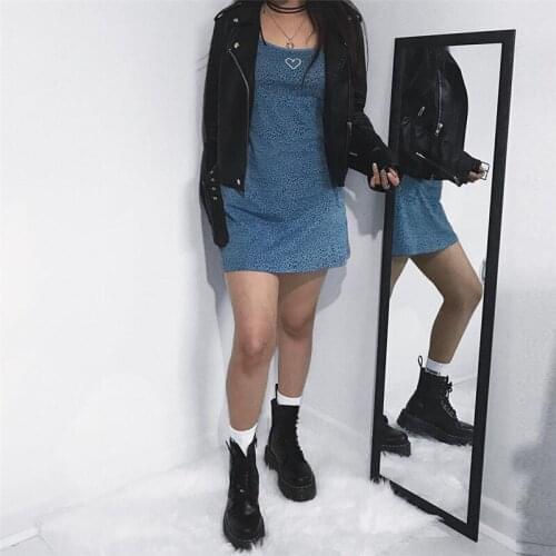 Runway 2 colors Sexy cute punk heart embroidery Leopard Lover dress tight spaghetti strap dress