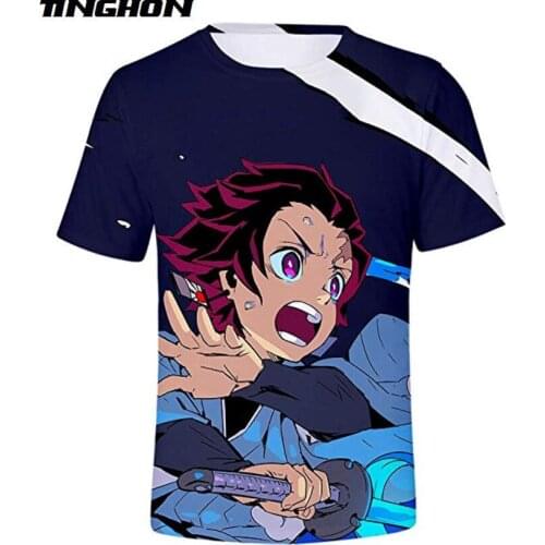 XS-7XL NEW Anime Demon Slayer 3D Print Men Women Short Sleeves Tops Tees Summer Streetwear Casual T shirt 05