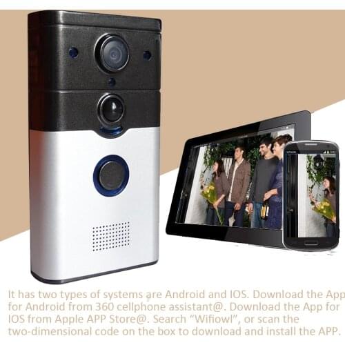 ZJ008-A 720P WIFI video Doorbell Wireless Intercom Doorbell PIR Motion Detection Night View SD card Video Smart Doorbell Ring
