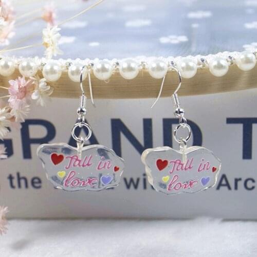 1pair Cute Cloud Flatback Resin Drop Earrings Multicolor Resin Earrings Jewelry for Children and Woman Birthday Party Gifts