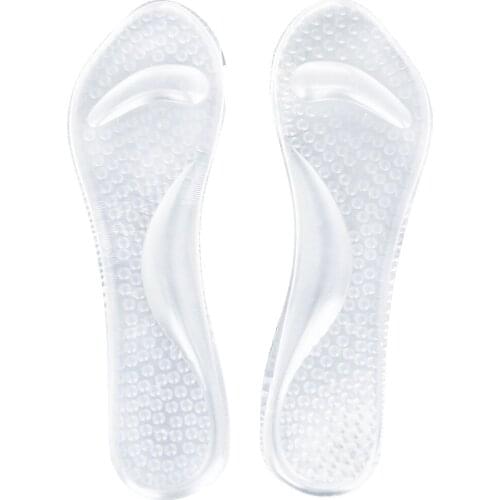 1 pair Transparent Gel Insoles with Forefoot Arch Support Foot Fatigue/ Dtress/ Pain/ Massage