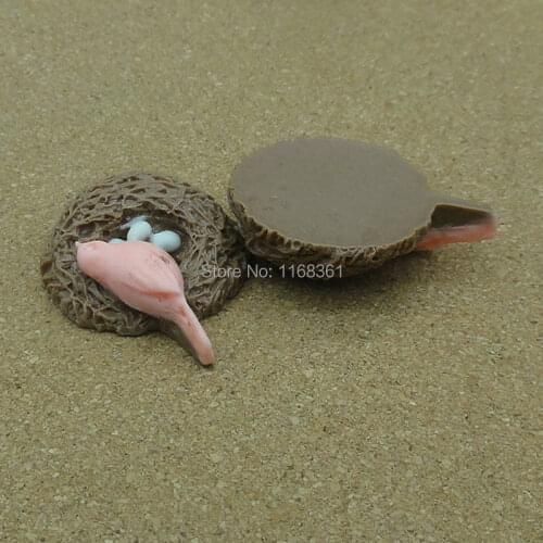 1pcs/lot resin solid light pink Birds Nest cartoon 34mm fairy garden gnome moss terrarium decor crafts bonsai home DIY A103-8