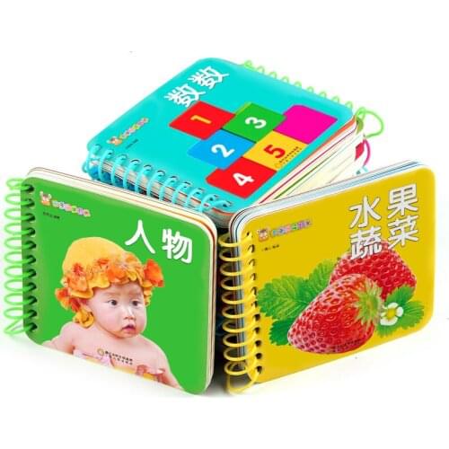 10pcs/set Children Early Education Learning Cards Fruit Animal Book with Chinese Pinyin English Pictures Gift Cards for kids