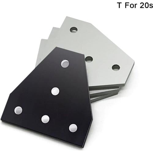 2020 5 Hole 90 Degree Joint Board Plate Corner Angle Bracket Connection Joint Strip for 2020 Aluminum Profile 3D Printer Frame