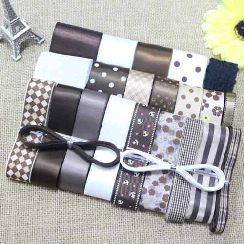 25 Yards/Set---- DIY Hair Bow Material Small Coffee Color Set