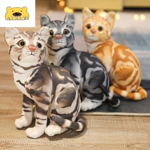 29-36cm Real-life Super lovely pet Plush Cat Doll Soft Stuffed Animal Plush Kitten Toys for Children Cartoon Kids Birthday Gift