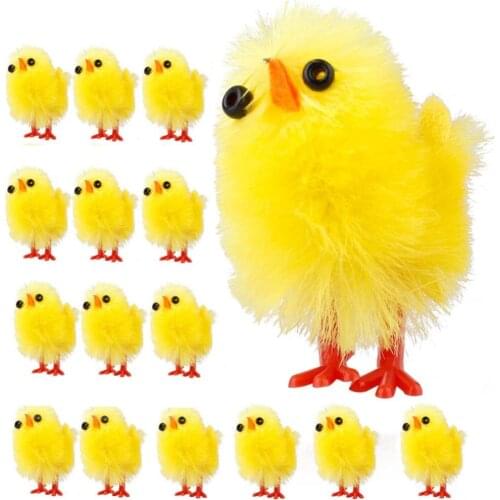 60PCS Mini Easter Chicks Simulation Easter Chick Yellow Mini Lovely Artificial Home Decoration Toys Plush Chicken Easter Gift