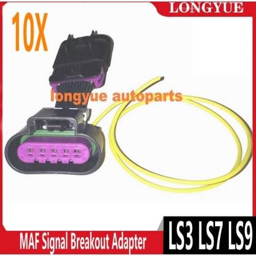 Longyue 10pcs Water Methanol Injection MAF Signal Breakout Adapter for LS3 LS7 LS9