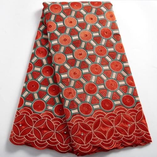 Zhenguiru African Cotton Lace 2021 New High Quality Red Swiss Voile Lace Sewing Nigerian Fabric Wedding Wonen Dress Party A 2482