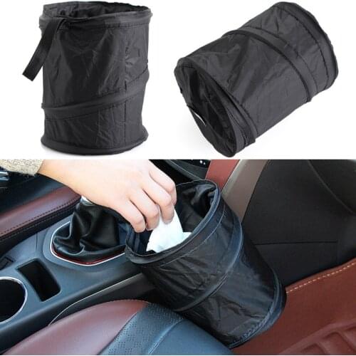 Car Trash Can Pack Bag Waterproof Car Trash Bin Bag for Little Leak Proof Car Cooler Bag Car Garbage Bag with Side Pocket Black
