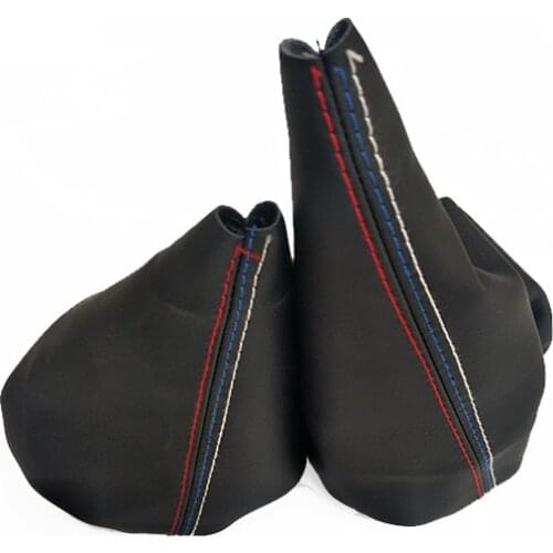 Car Shift Gear Stick Dust-proof Cover Handbrake Handle Faux Leather Cover for BMW E30 E36 E34 E46 Z3 Manual Models