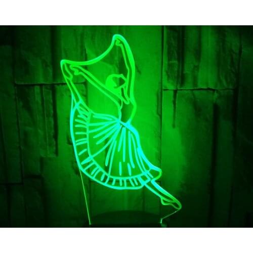 Gift Customized Ballet Table Lamps Touch Dimming 3d Led Lamp Creative Kindergarten School Bank Gift Customized Table Lamp