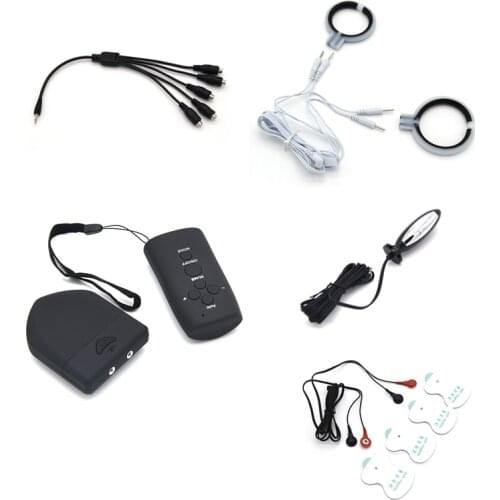 Wireless Remote Control Electric Shock Pads Sticky Paste Electro Stimulator Nipple Clamps Anal Plug Massage Medical Themed Toys
