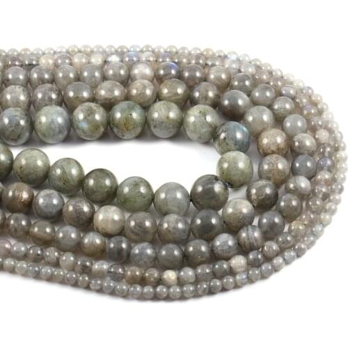 Natural stone beads Labradorite Stone 4/6/8/10/12mm Round Ball loose beads for Jewelry Making Necklace DIY Bracelets Accessories