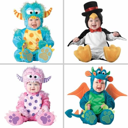 Flannel Baby Rompers Animal Baby Clothes 3D Bear Rabbit Pig Baby Jumpsuits Halloween Outfits mameluco de bebe barboteuse bebe