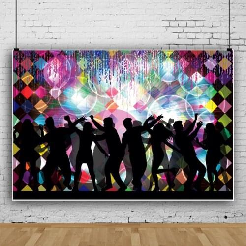 Carnival Rhythm Dance Party Photography Backdrop Decor Crowd Silhouette Photo Background Studio Photocall Props