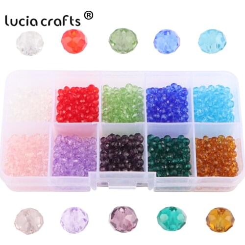 Lucia Crafts 4 mm Crystal Beads for Jewelry Making DIY Multicolor Faceted Glass With Hole Beads E0725