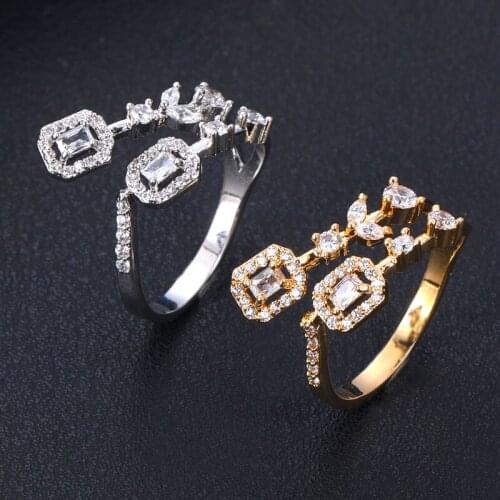 Jankelly Brand Famous Luxury Engagement Wedding Wrap Rings for Women Bridal Cubic Zircon Dubai Accessories Finger Ring Jewelry 2