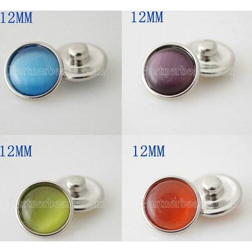 Stone 12mm Metal snap button DIY jewelry KS2051