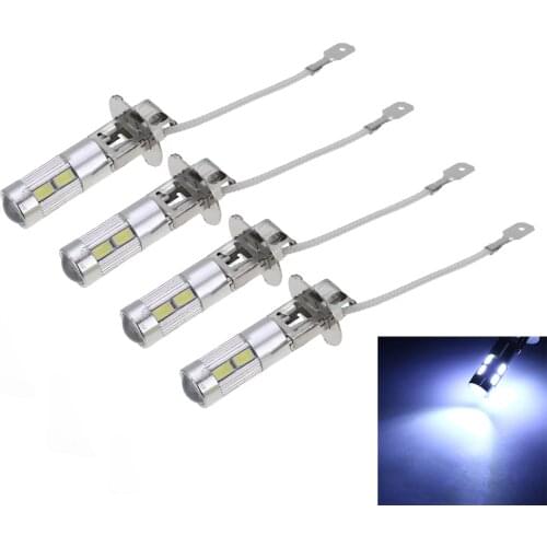 4Pcs H3 Car Light 5630 10SMD LED 12V Car Fog Light Lamp Bulb White Auto Head Lamp Bulb Universal For All Cars