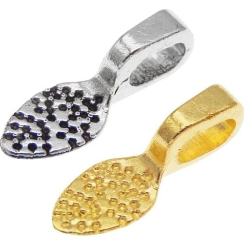 Julie Wang 20PCS Small Glue On Bail Tag Charms Mixed Gold Silver Color Alloy Pendant Necklace Bracelet Jewelry Making Accessory