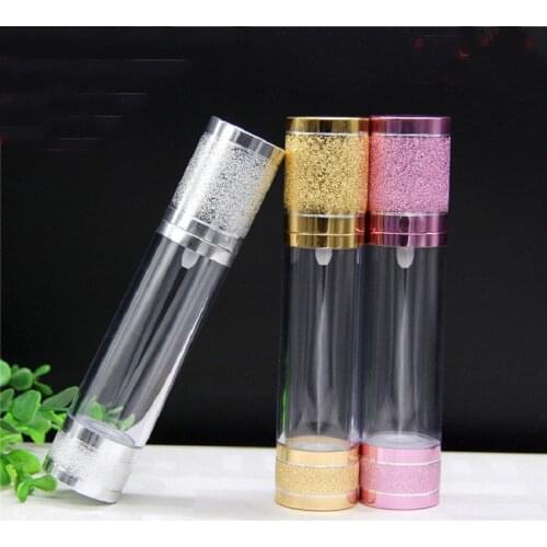 50ml airless bottle clear body silver pump lid for lotion/emulsion/serum/essence refillable portable skin care cosmetic packing