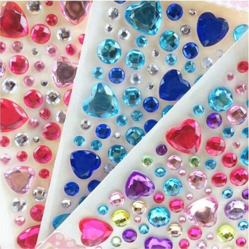 New Gemstone Flowers Plum Blossom Diamond Stickers For Children Acrylic Crystal Stickers DIY Phone Handmade Decorations c2840