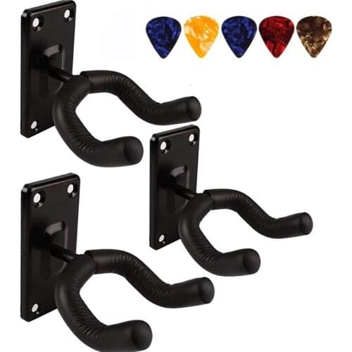 Guitar Wall Mount Hanger Hook Holder Stand Guitar Hangers Hooks With Picks For Acoustic Electric And Bass Guitars