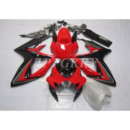 New ABS Plastic Shell Motorcycle Fairing kit Fit For Suzuki GSXR600 GSXR750 K6 2006 2007 06 07 Bodywork Set Black And Red