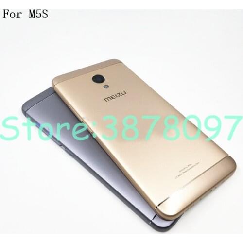 Original For Meizu M5S Meilan 5S M612H M612M Battery Door Cover Back Housing Case + Camera Lens +Side Buttons