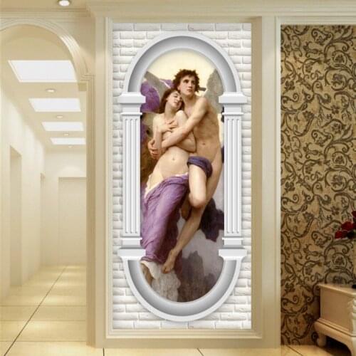Custom photo wallpaper Angel Roman column 3D mural living room Entrance background wallpaper hotel mural stereo custom wallpaper