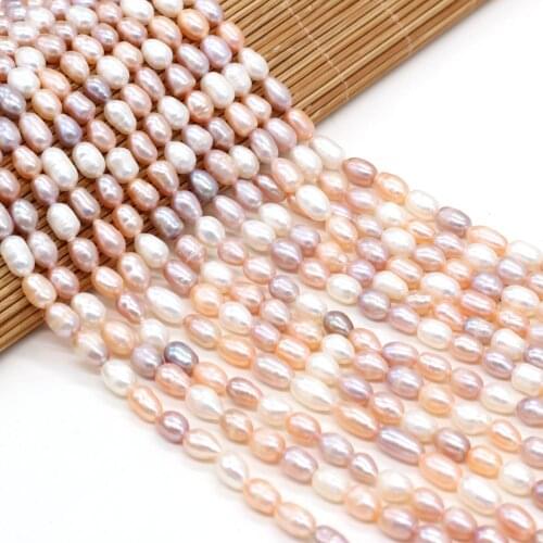 Natural Rice Irregular Pearl Freshwater Pearl Mix Colors for Making Jewelry DIY Bracelet Earring Necklace Accessory Szie 4-9mm
