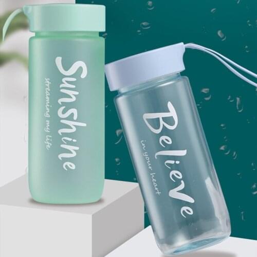 600ML Transparent Plastic Water Bottles Frosted Cup Portable Large-capacity Travel Tea Cup Drinking Cups for Outdoor Camping