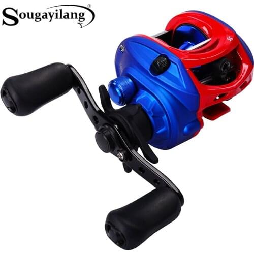 Sougayilang 13+1BB Baitcasting Fishing Reel 7.0:1 Gear Ratio Aluminum Spool Carp Fishing Wheels Fishing Tracking Max Drag 8kg