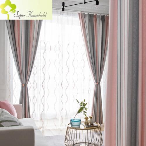 Modern Stripes Colorful Curtains for Living Room Window Shade Curtain for Bedroom Minimalist Wave Sheer Tulle Screen Drapes