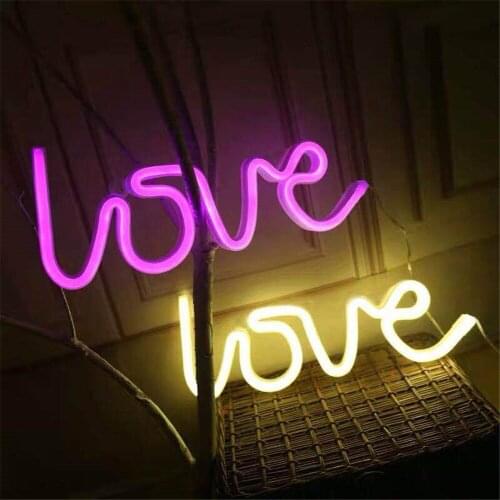 LED Neon Signs Night Light LOVE HEART Wall Decoration Table Lights Christmas Wedding Party Decoration Neon Night Lamp Gifts