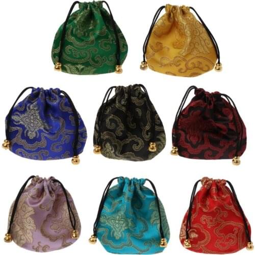 Traditional Silk Travel Pouch Classic Chinese Embroidery Jewelry Bag Organizer