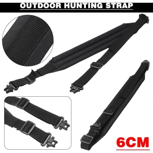 Tactical Hunting Sling High Quality Black Military Adjustable Universal Sling Swivels Strap Heavy Duty Shooting Accessories