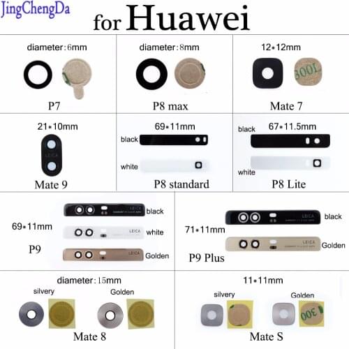 JCD Back Camera Glass replacement with adhesive sticker P8 Camera lens Cover repair part for Huawei P9 P8 P7 Mate 7 8