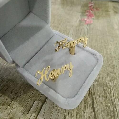 Personalized Custom Name Cufflinks For Men Women Stainless Steel Customize Name Cuff links Buttons Unique Wedding Cufflink Groom