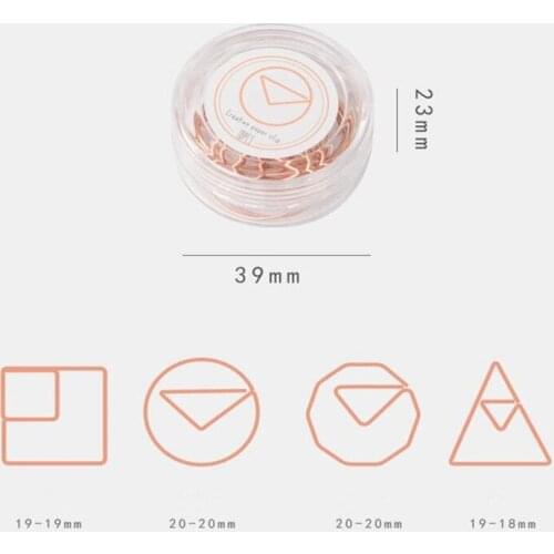 10PC Box Geometric Paperclip Business Binder Holder Transparent Boxed Decorative Binding Office Paper Clip Writing Storage Clips