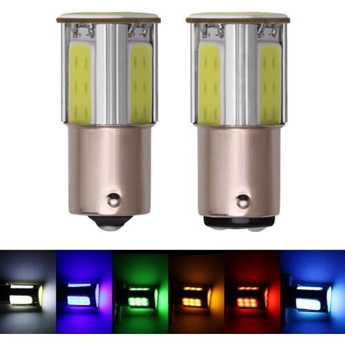 1PC 1156 P21W BA15S 1157 P21/5W BAY15D 4 COB LED Car Lights Turn Signal Light Brake Parking Backup Reverse Tail Lamp White 12V