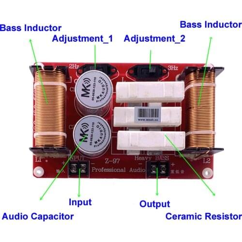 1 PCS 550W Heavy Bass Speaker 43Hz/45Hz Subwoofer Frequency Divider Home Theater Hifi Stereo DIY Car Audio Crossover Filter