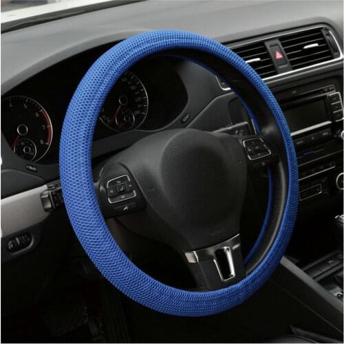 1 Pcs New DIY Car Auto Universal Elastic Handmade Skidproof Steering Wheel Cover Blue/Black Hot Selling