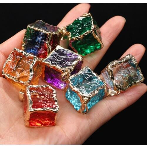 1pcs Crystal Charm Red Green Mix Color Pendant DIY for Necklace Earring Accessories or Jewelry Making Size 35x35mm