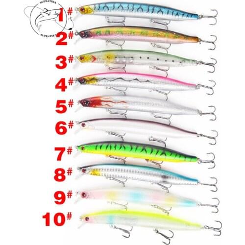 10Pcs/lot Floating Minnow Lure Hard Baits 19g/13.5cm Wobblers Artificial Laser Isca With 6# Hooks For Sea Fishing Tackle