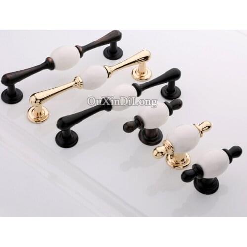 Designed 10PCS European Luxury Kitchen Cabinet Door Handles Ceramic Cupboard Wardrobe Drawer Dresser Cabinet Pulls Handles&Knobs